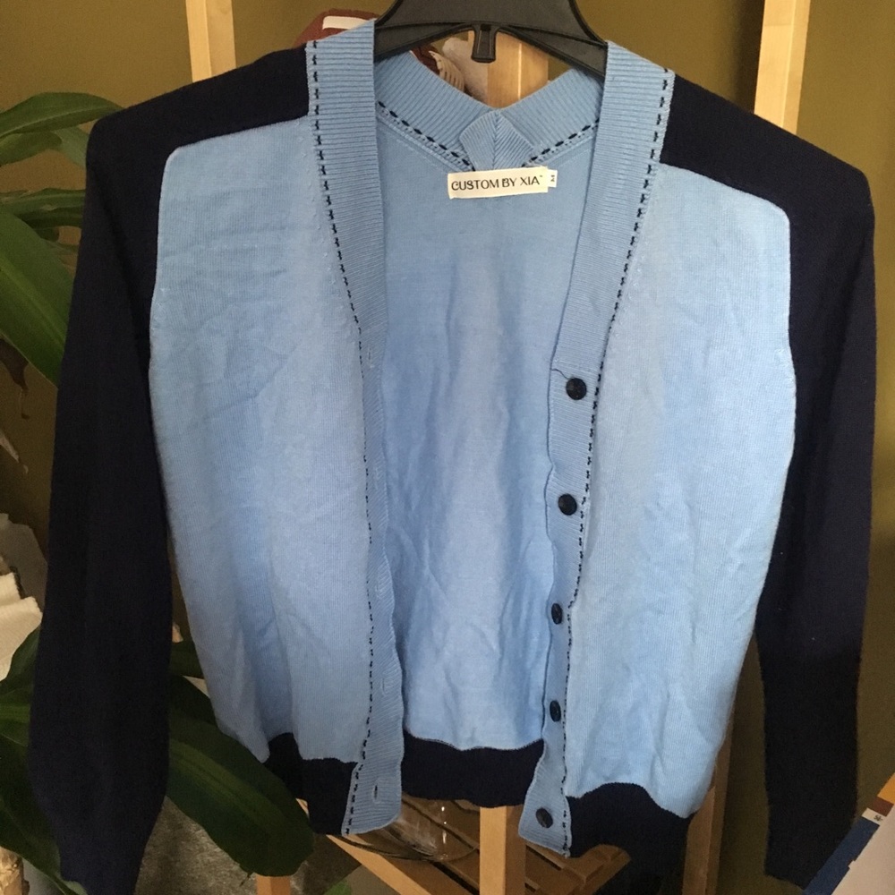 blue sweater